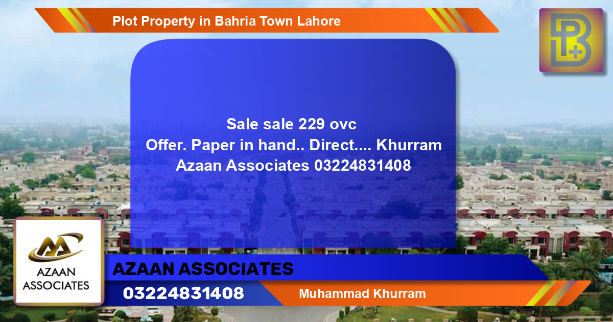 Residential Plot for Sale in Bahria Town, Lahore - (BP-56141)