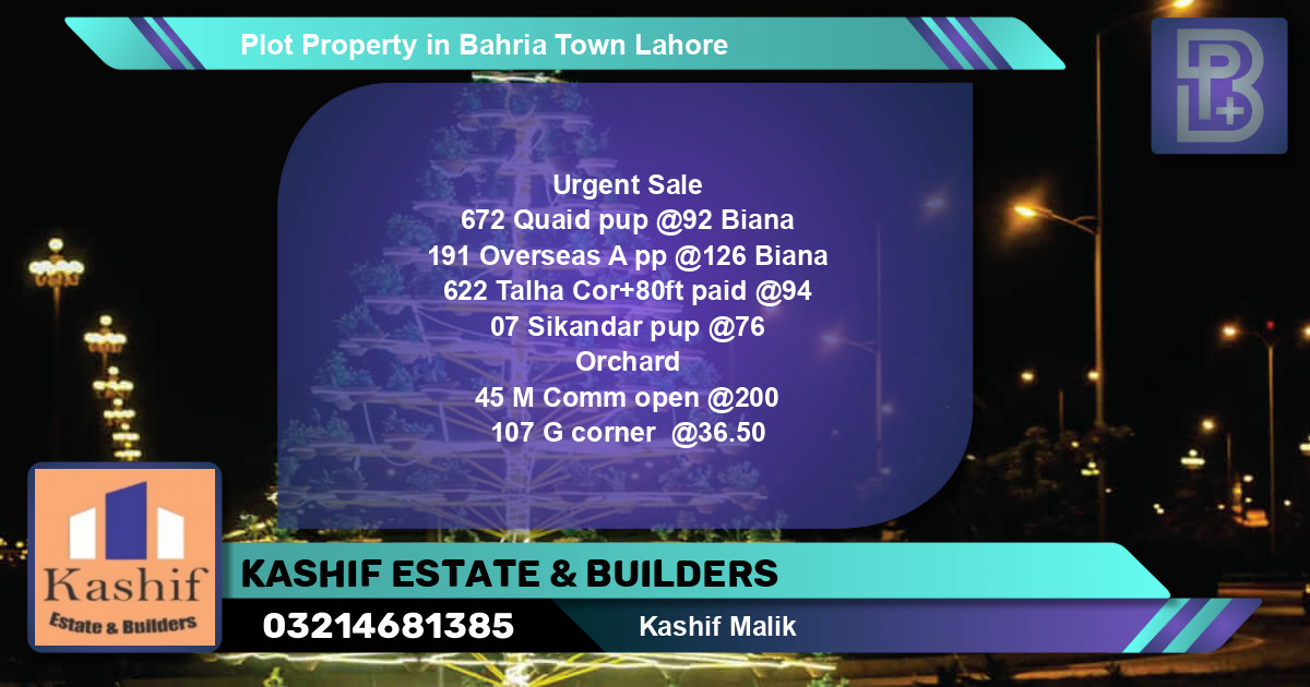 Residential Plot for Sale in Bahria Town, Lahore - (BP-56143)