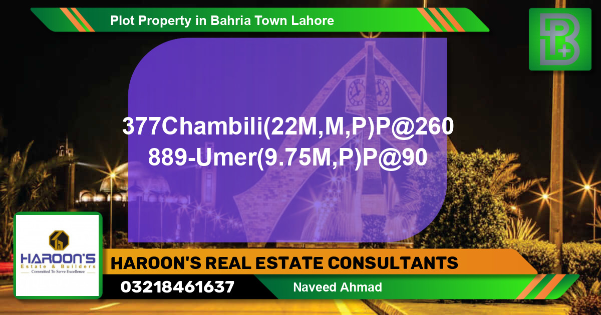 Residential Plot for Sale in Bahria Town, Lahore - (BP-56157)