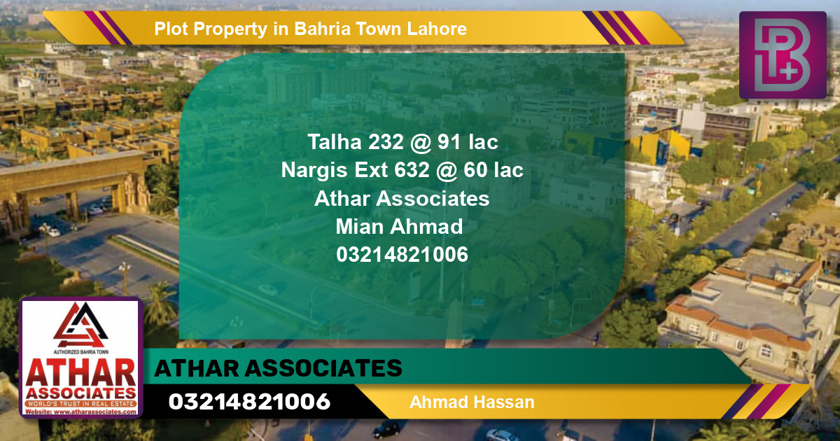 Residential Plot for Sale in Bahria Town, Lahore - (BP-56169)