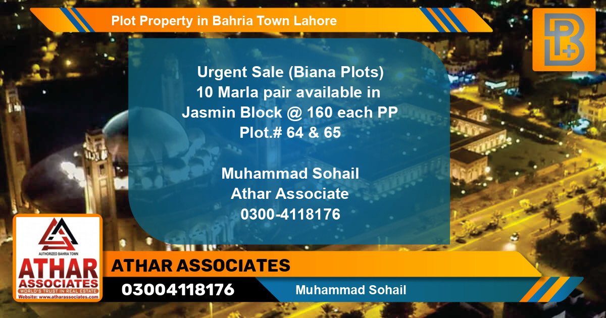Residential Plot for Sale in Bahria Town, Lahore - (BP-56173)