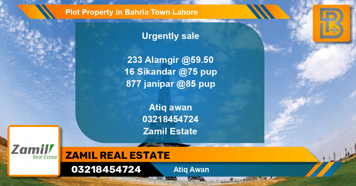 Residential Plot for Sale in Bahria Town, Lahore - (BP-56184)