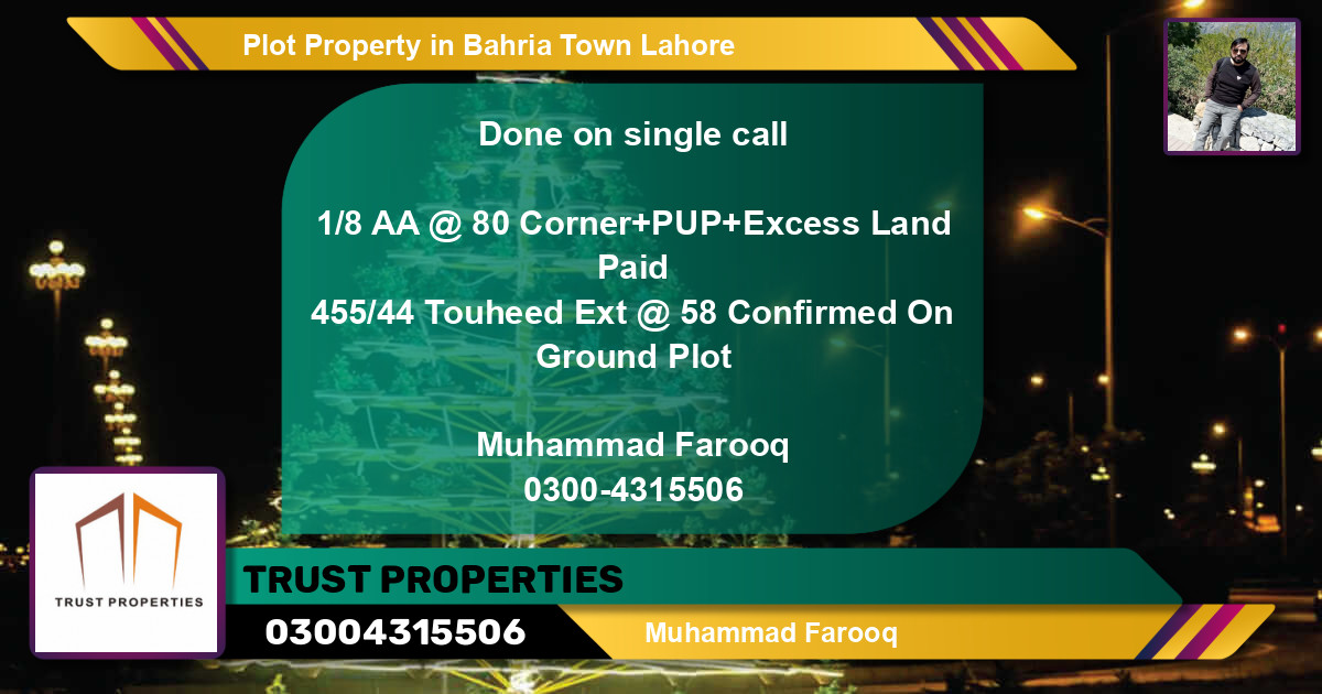 Residential Plot for Sale in Bahria Town, Lahore - (BP-56187)