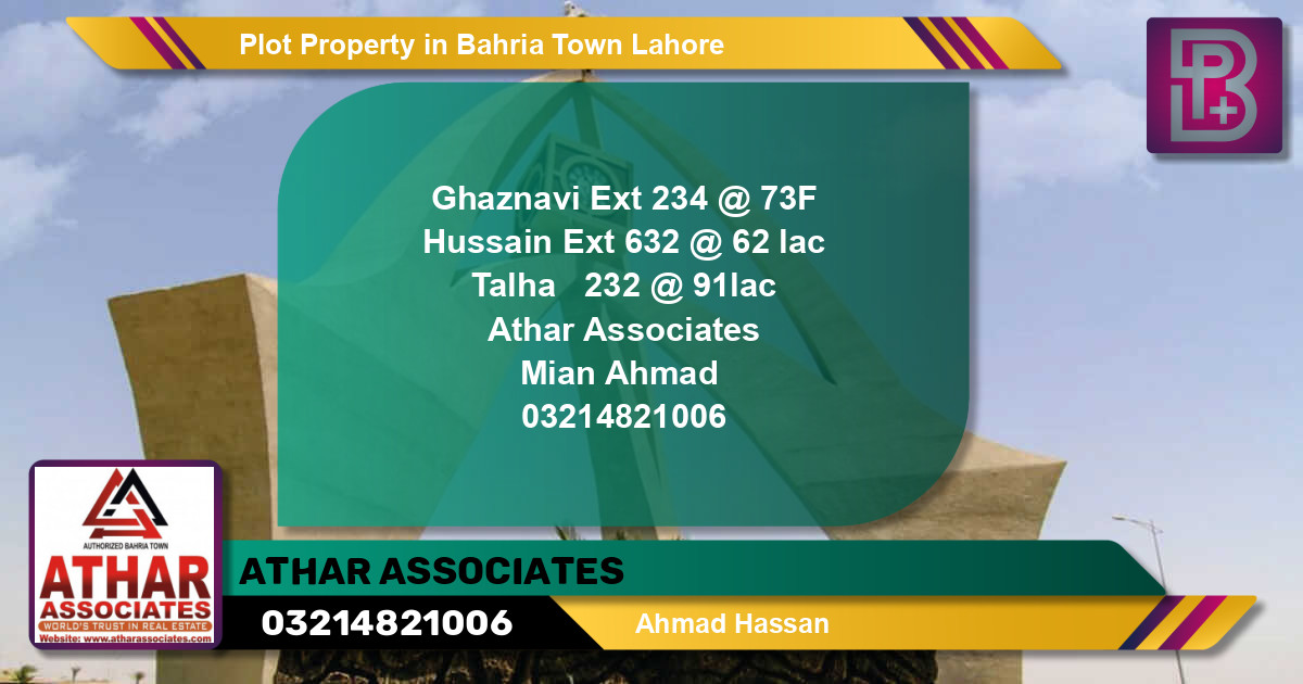Residential Plot for Sale in Bahria Town, Lahore - (BP-56189)