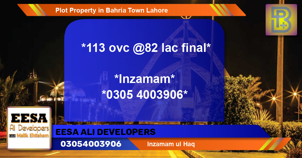 Residential Plot for Sale in Bahria Town, Lahore - (BP-56218)