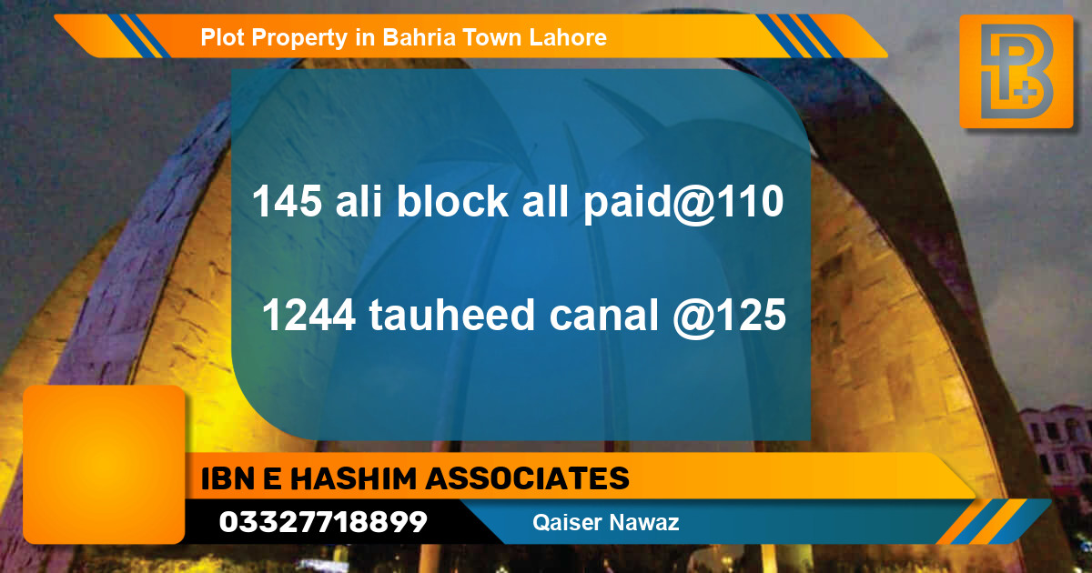 Residential Plot for Sale in Bahria Town, Lahore - (BP-56230)