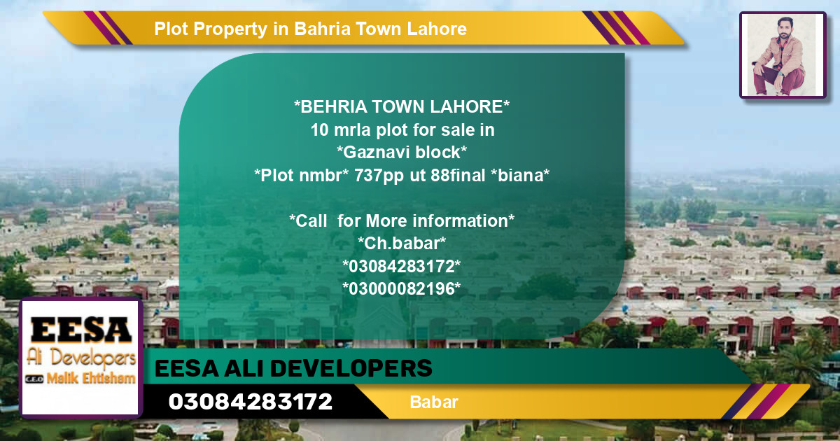 Residential Plot for Sale in Bahria Town, Lahore - (BP-56245)