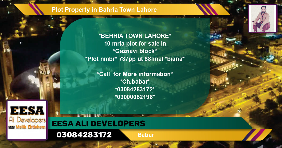Residential Plot for Sale in Bahria Town, Lahore - (BP-56247)