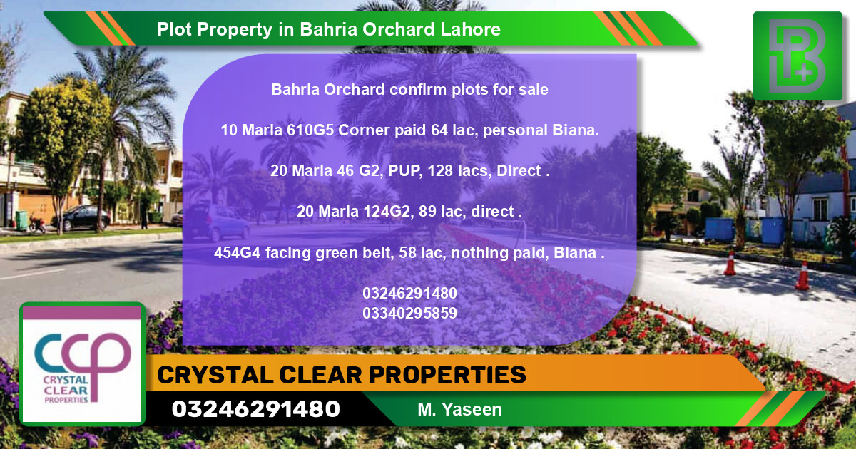 Residential Plot for Sale in Bahria Orchard, Lahore - (BP-56256)