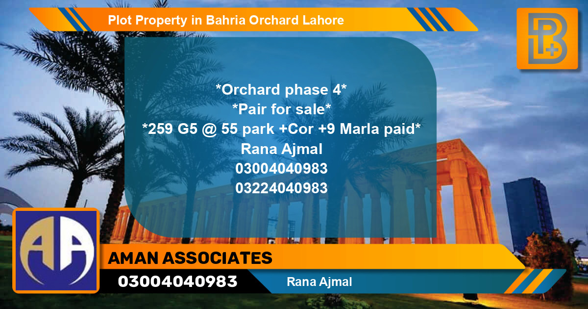 Residential Plot for Sale in Bahria Orchard, Lahore - (BP-56259)