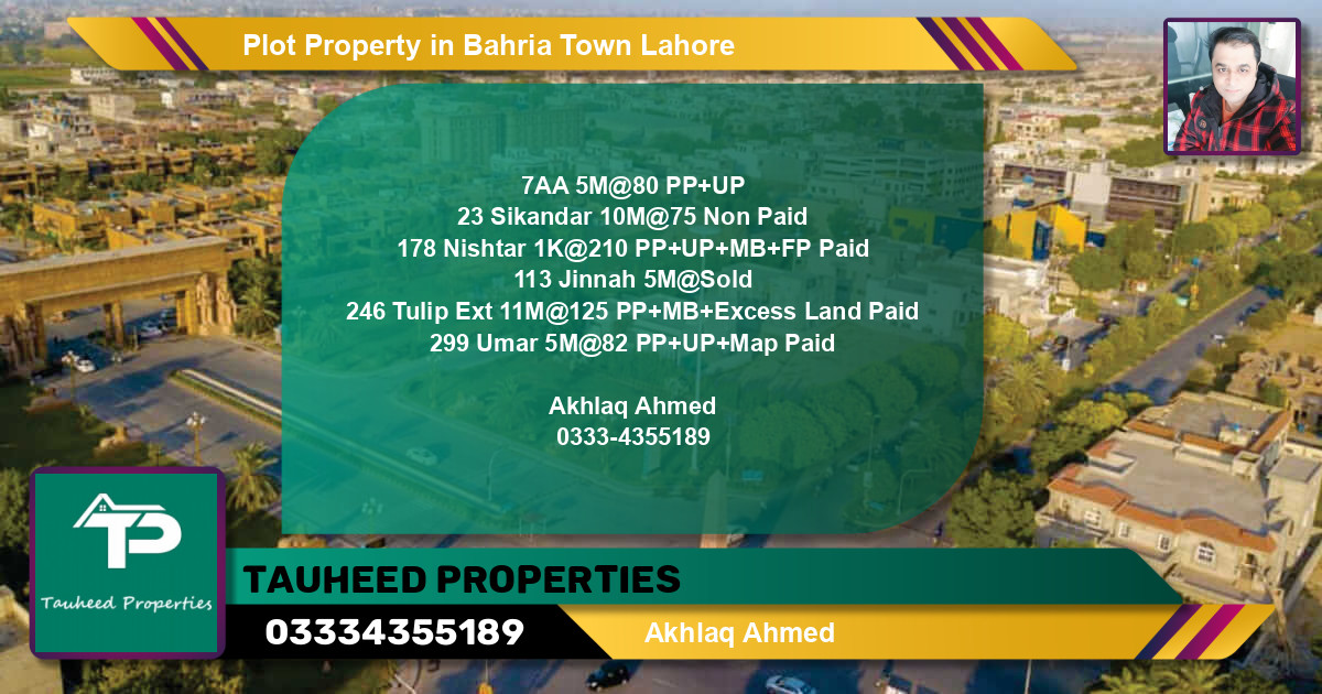 Residential Plot for Sale in Bahria Town, Lahore - (BP-56272)