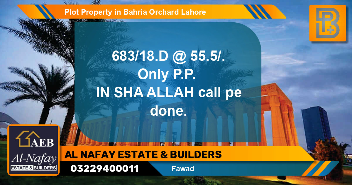 Residential Plot for Sale in Bahria Orchard, Lahore - (BP-56291)