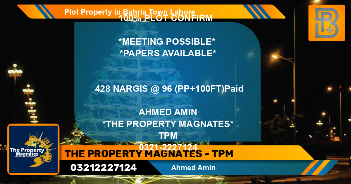 Residential Plot for Sale in Bahria Town, Lahore - (BP-56306)