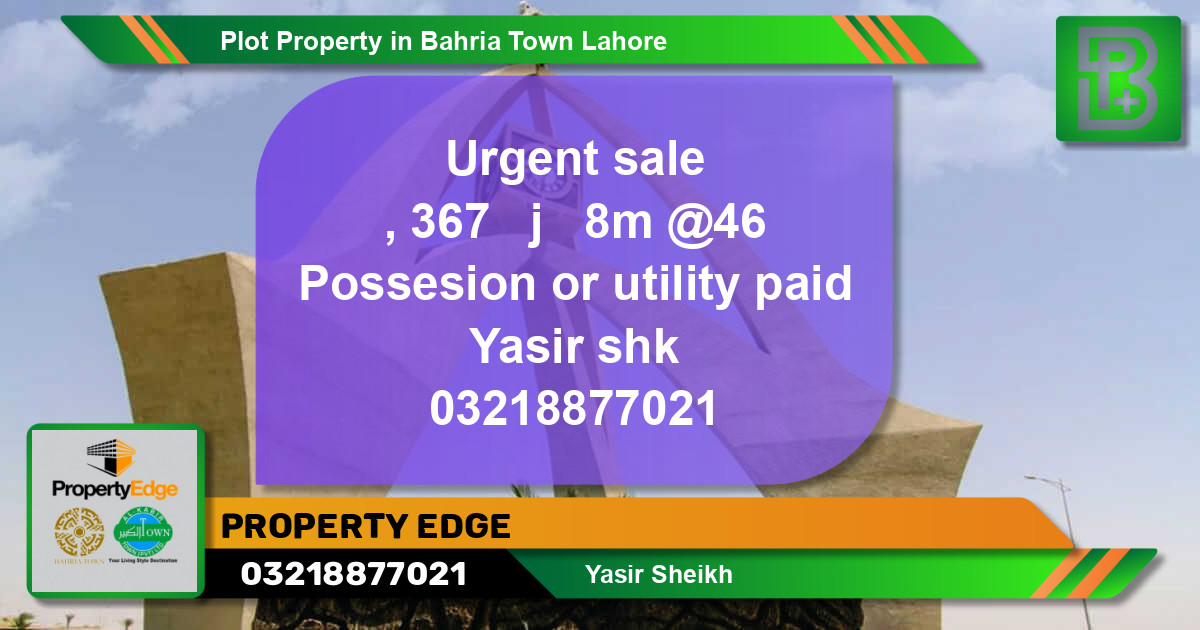 Residential Plot for Sale in Bahria Town, Lahore - (BP-56308)