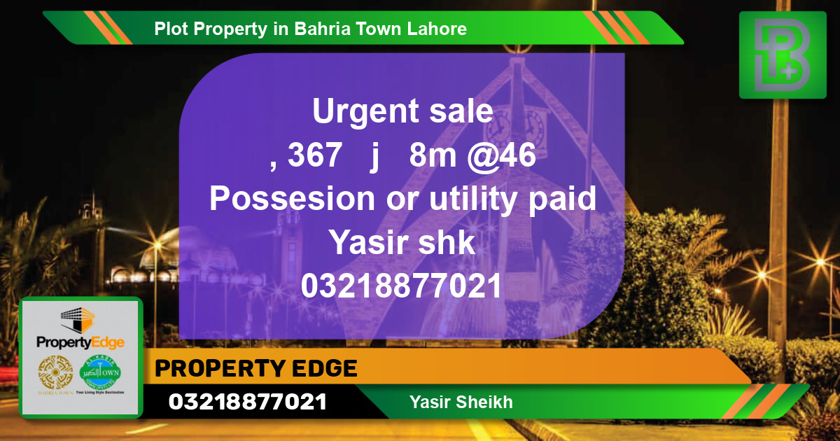 Residential Plot for Sale in Bahria Town, Lahore - (BP-56309)