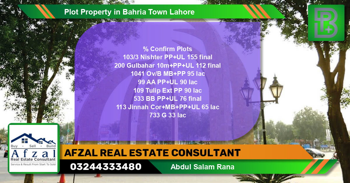 Residential Plot for Sale in Bahria Town, Lahore - (BP-56311)