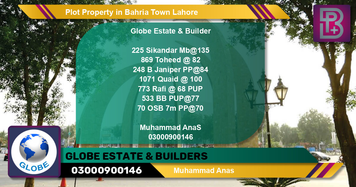 Residential Plot for Sale in Bahria Town, Lahore - (BP-56313)