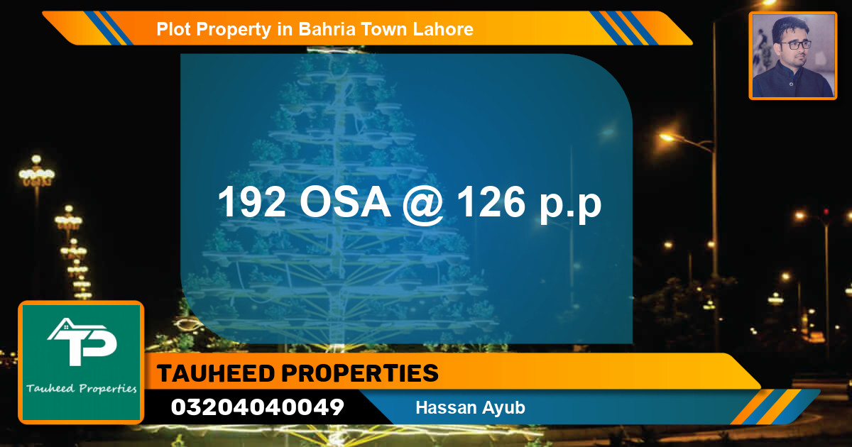 Residential Plot for Sale in Bahria Town, Lahore - (BP-56332)