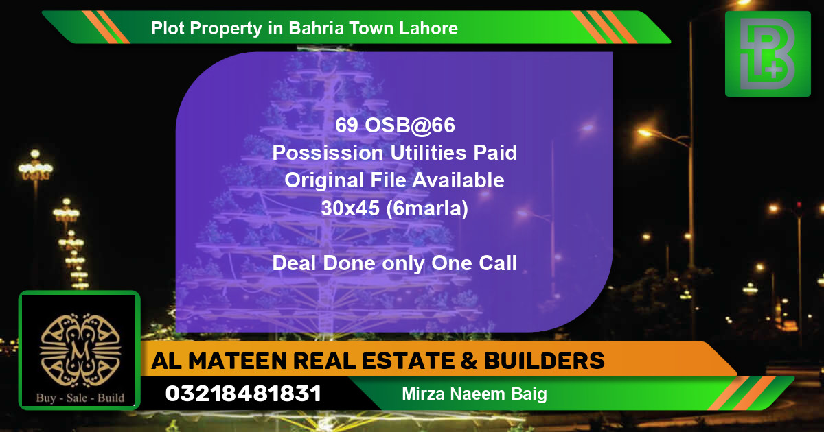 Residential Plot for Sale in Bahria Town, Lahore - (BP-56341)
