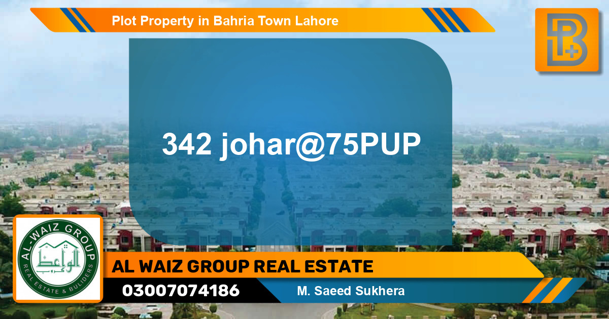 Residential Plot for Sale in Bahria Town, Lahore - (BP-56348)