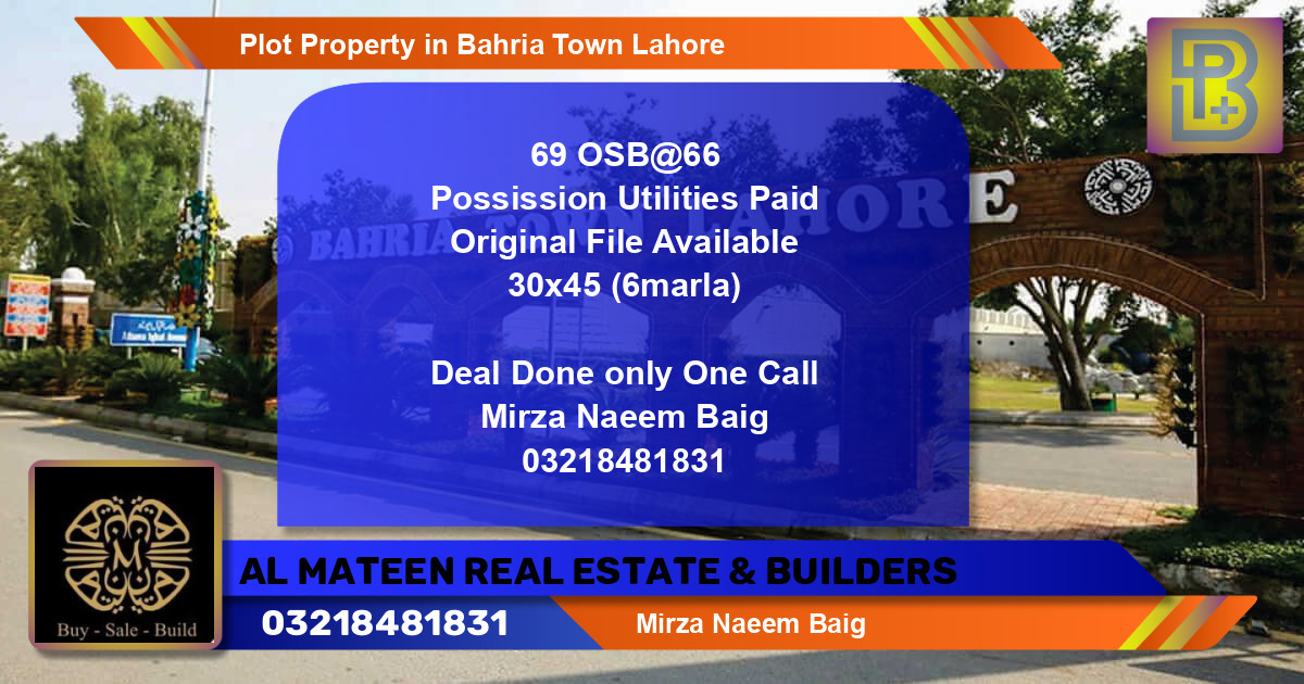 Residential Plot for Sale in Bahria Town, Lahore - (BP-56350)