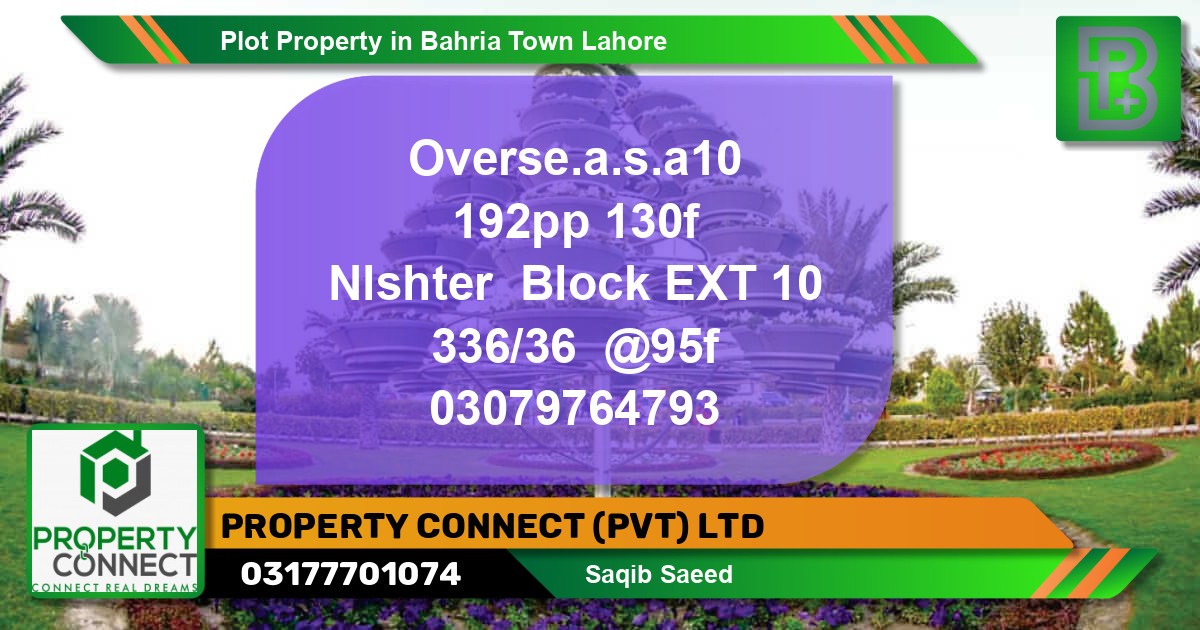 Residential Plot for Sale in Bahria Town, Lahore - (BP-56378)