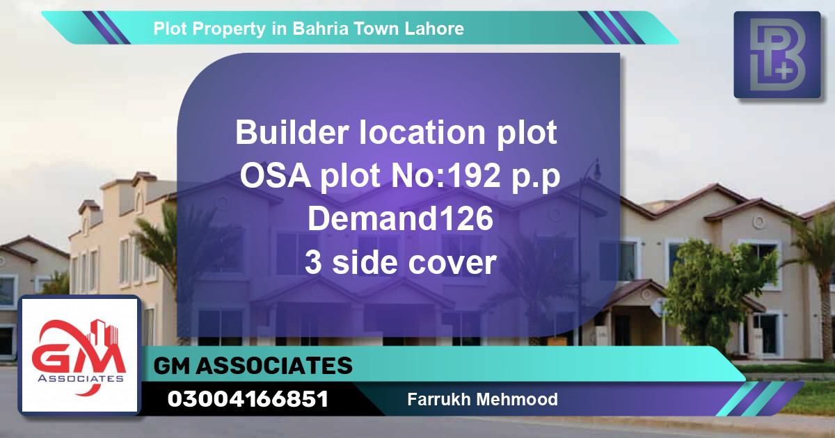 Residential Plot for Sale in Bahria Town, Lahore - (BP-56379)