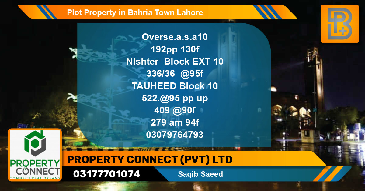 Residential Plot for Sale in Bahria Town, Lahore - (BP-56383)
