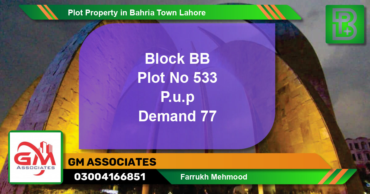 Residential Plot for Sale in Bahria Town, Lahore - (BP-56417)