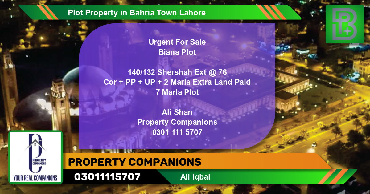 Residential Plot for Sale in Bahria Town, Lahore - (BP-56427)