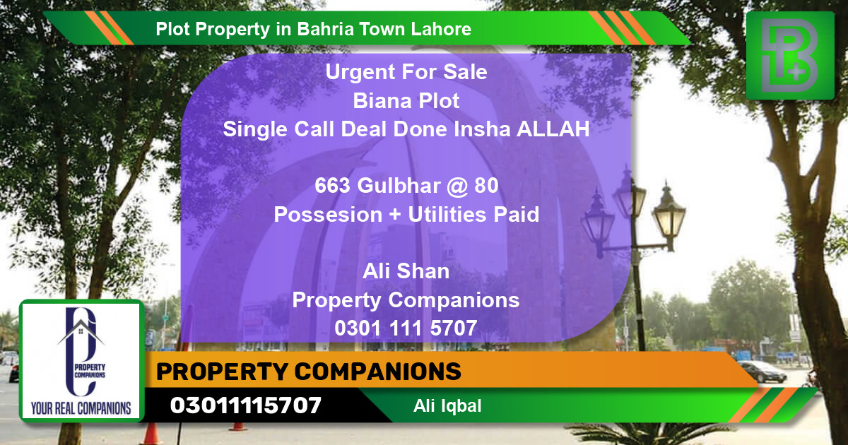 Residential Plot for Sale in Bahria Town, Lahore - (BP-56430)