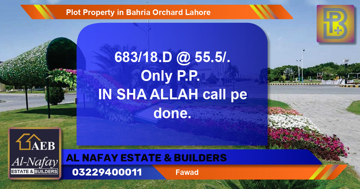 Residential Plot for Sale in Bahria Orchard, Lahore - (BP-56494)