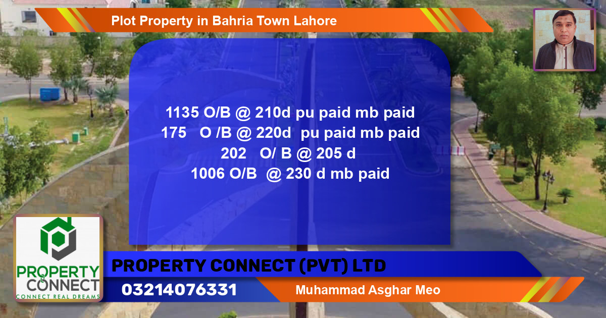 Residential Plot for Sale in Bahria Town, Lahore - (BP-56528)