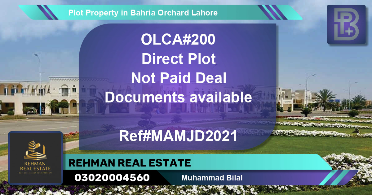 Residential Plot for Sale in Bahria Orchard, Lahore - (BP-56554)