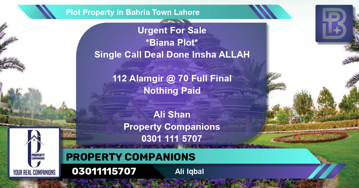 Residential Plot for Sale in Bahria Town, Lahore - (BP-56576)