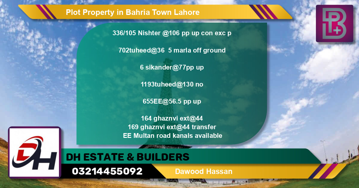 Residential Plot for Sale in Bahria Town, Lahore - (BP-56588)