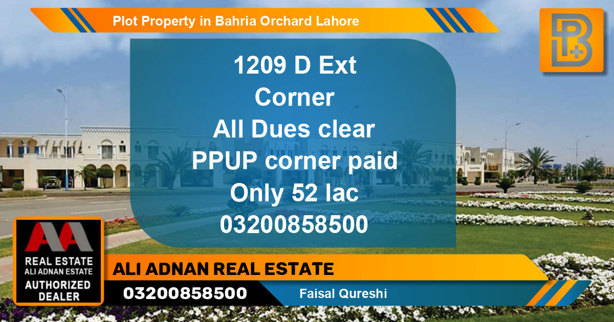 Residential Plot for Sale in Bahria Orchard, Lahore - (BP-56589)