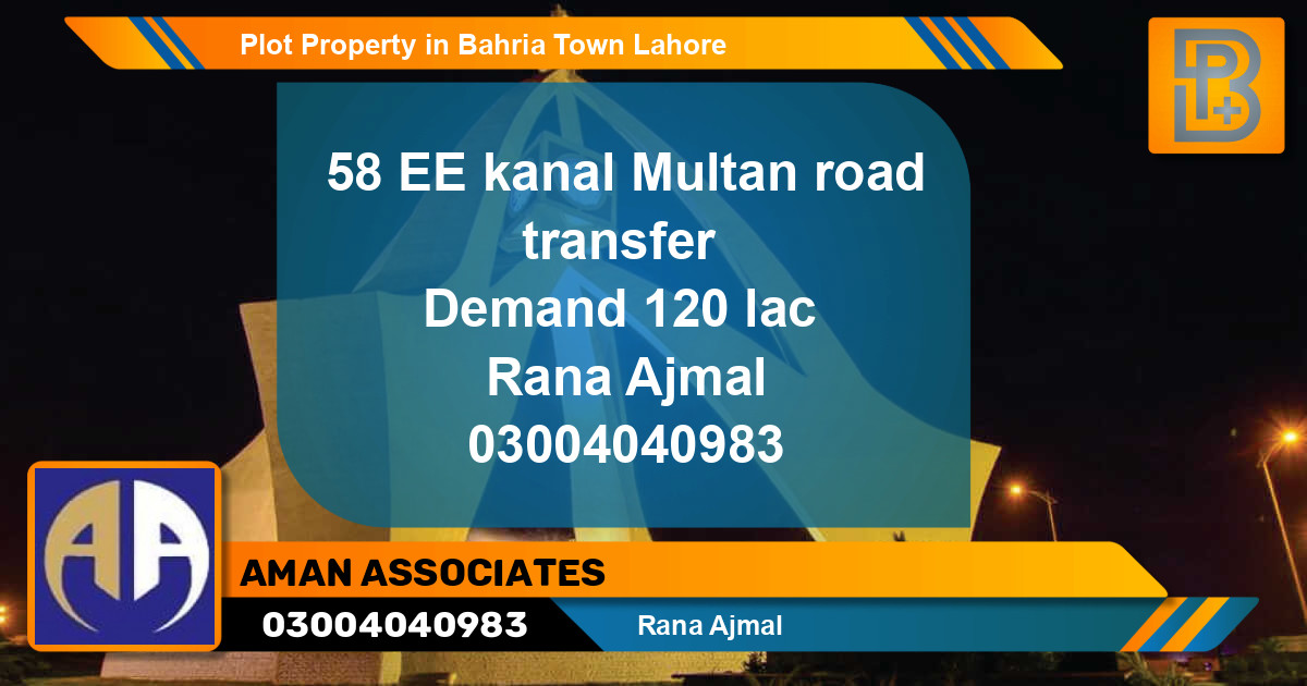 Residential Plot for Sale in Bahria Town, Lahore - (BP-56613)