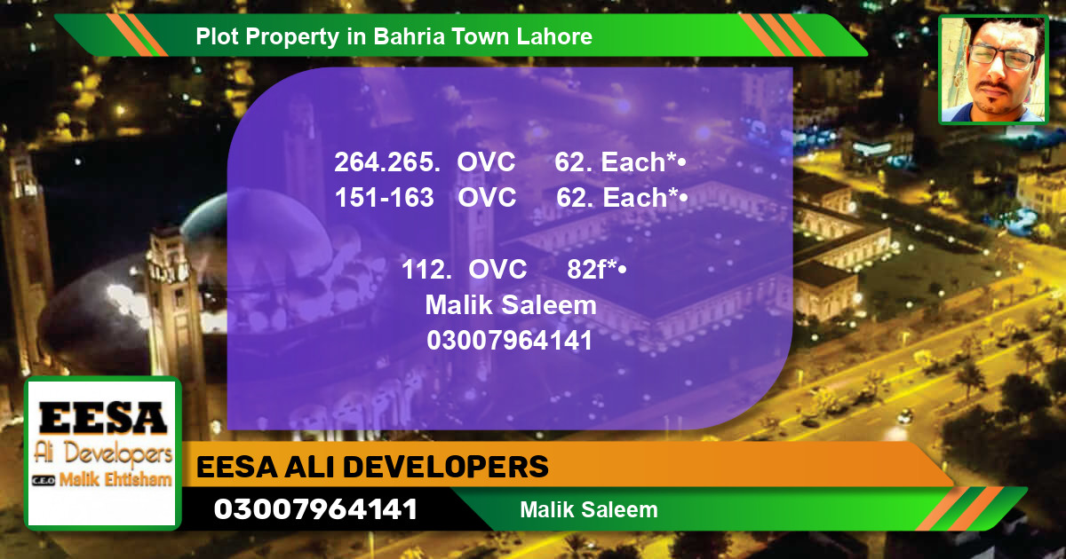 Residential Plot for Sale in Bahria Town, Lahore - (BP-56645)