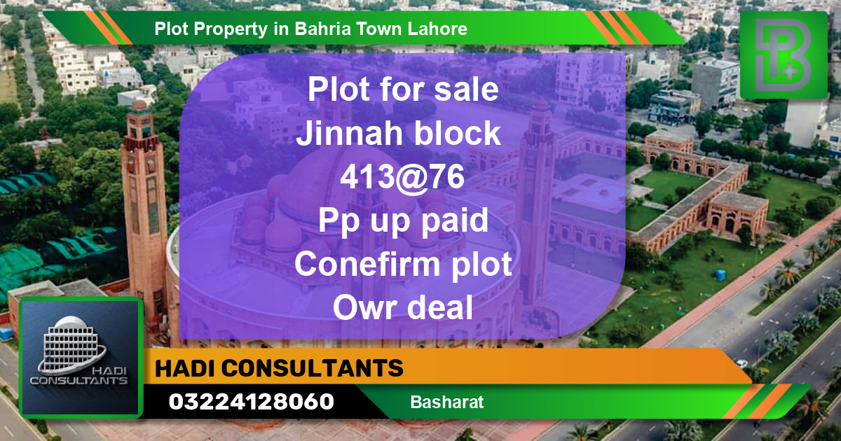 Residential Plot for Sale in Bahria Town, Lahore - (BP-56660)