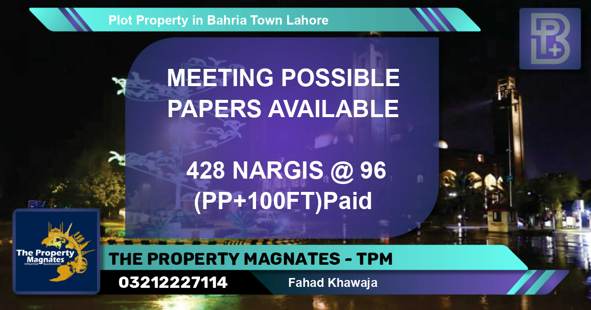 Residential Plot for Sale in Bahria Town, Lahore - (BP-56694)