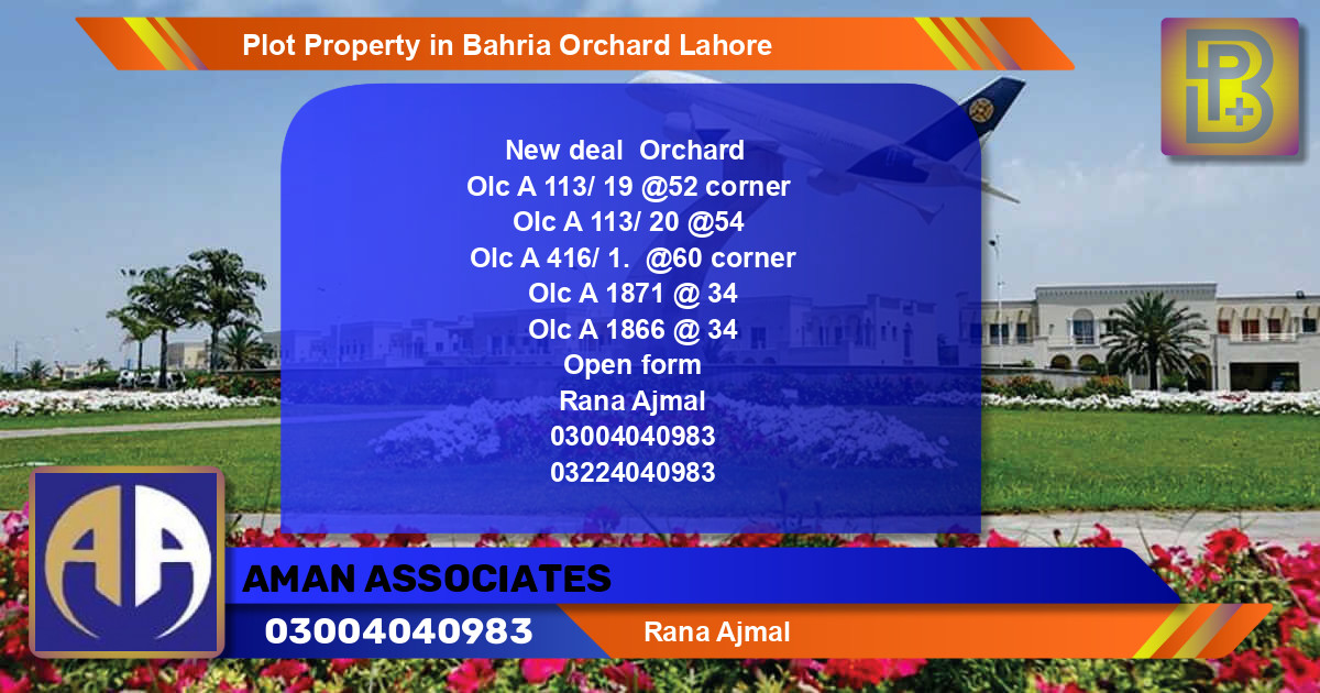Residential Plot for Sale in Bahria Orchard, Lahore - (BP-56708)