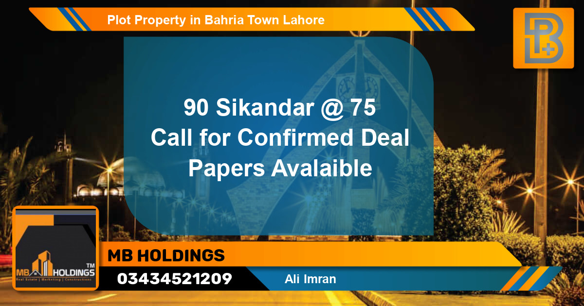 Residential Plot for Sale in Bahria Town, Lahore - (BP-56725)