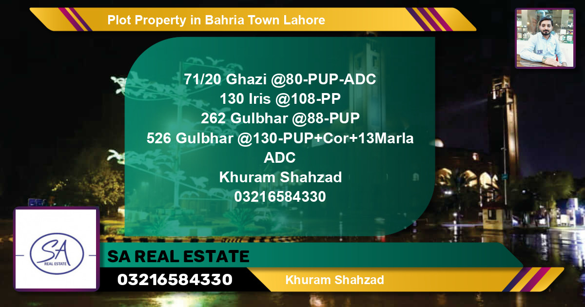 Residential Plot for Sale in Bahria Town, Lahore - (BP-56751)