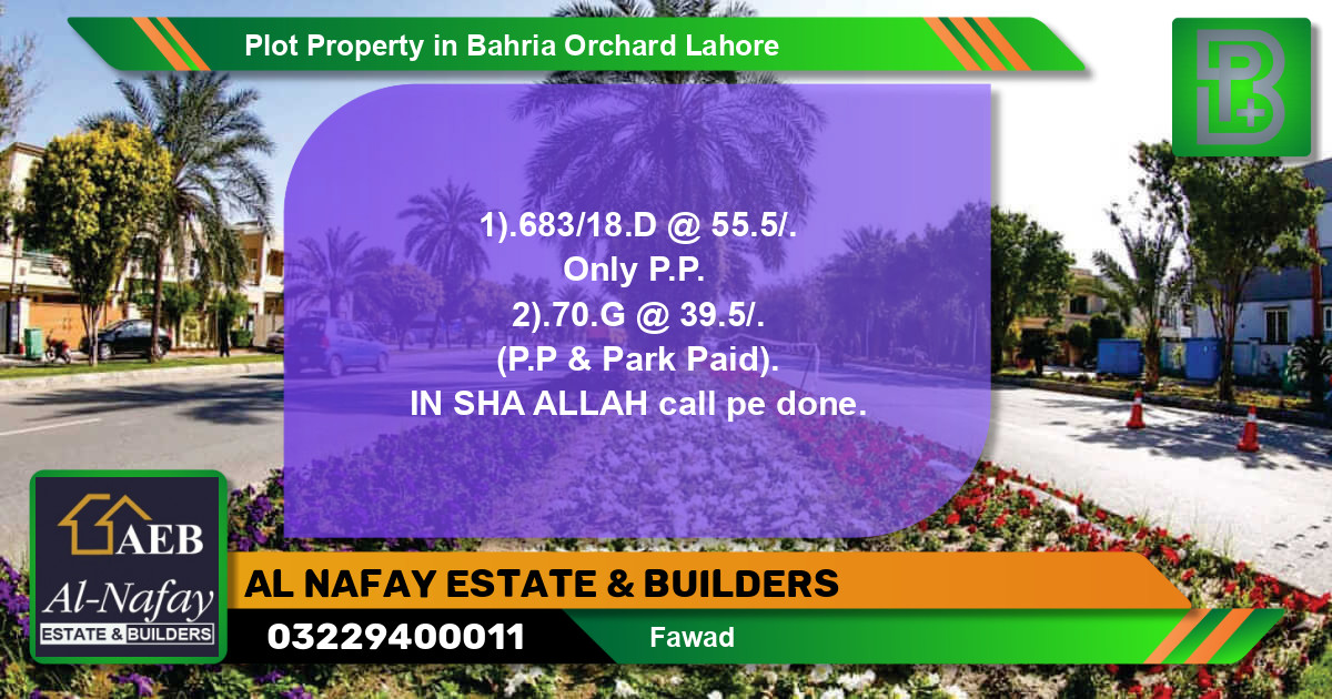 Residential Plot for Sale in Bahria Orchard, Lahore - (BP-56759)