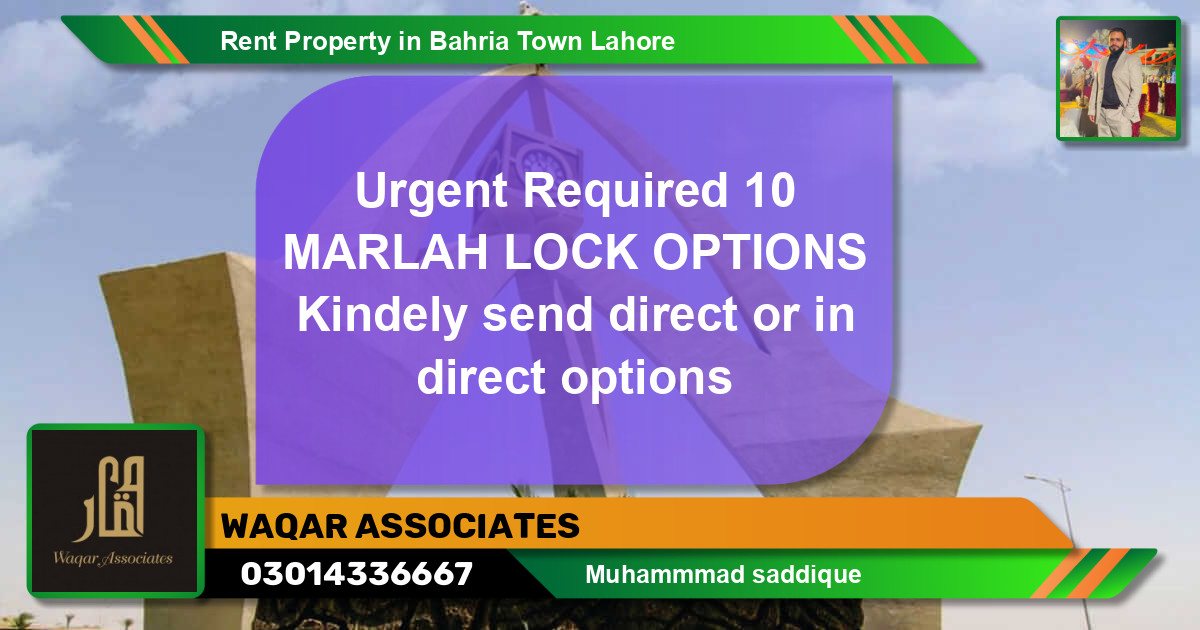 Residential Property for Rent in Bahria Town, Lahore - (BP-56794)
