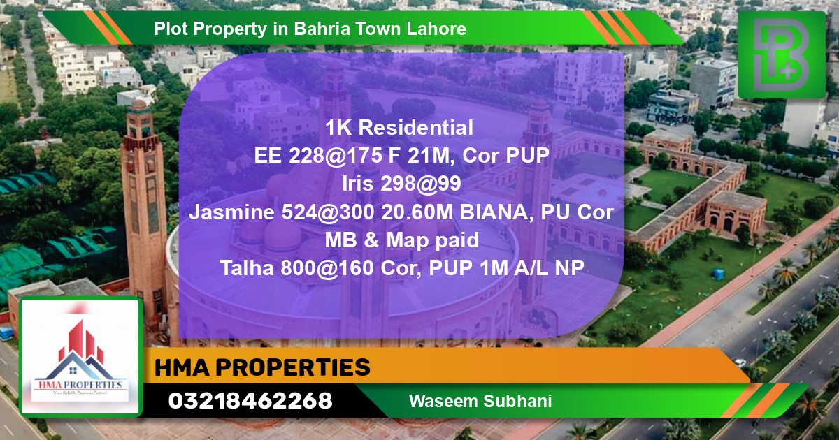 Residential Plot for Sale in Bahria Town, Lahore - (BP-56834)