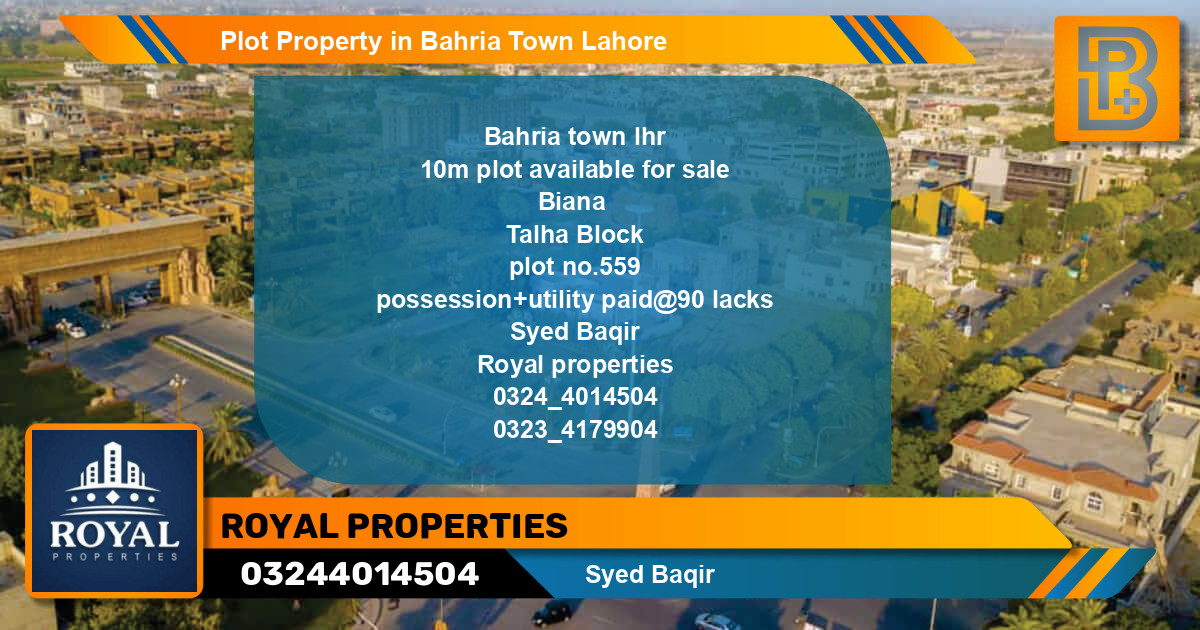 Residential Plot for Sale in Bahria Town, Lahore - (BP-56836)