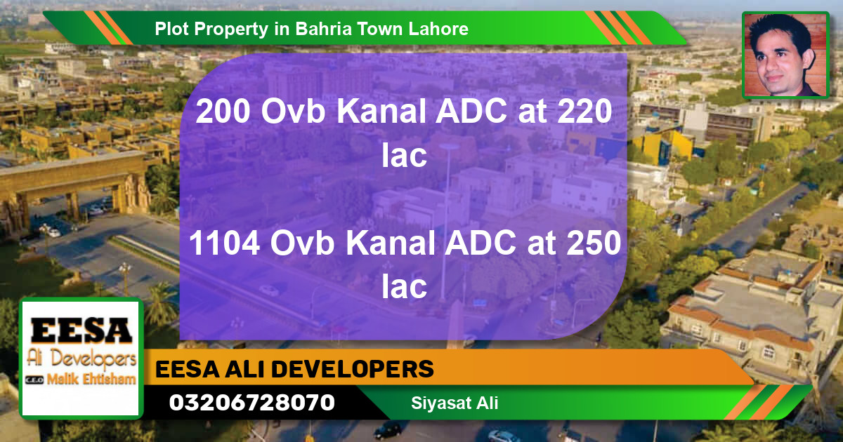 Residential Plot for Sale in Bahria Town, Lahore - (BP-56837)