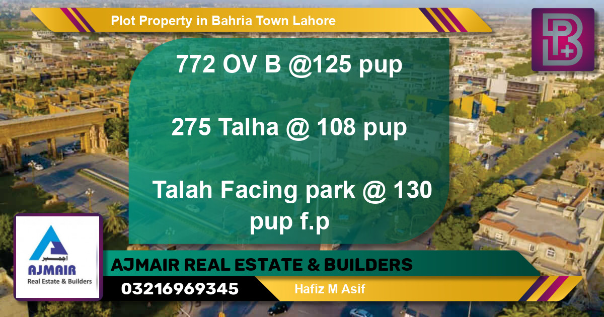 Residential Plot for Sale in Bahria Town, Lahore - (BP-56839)